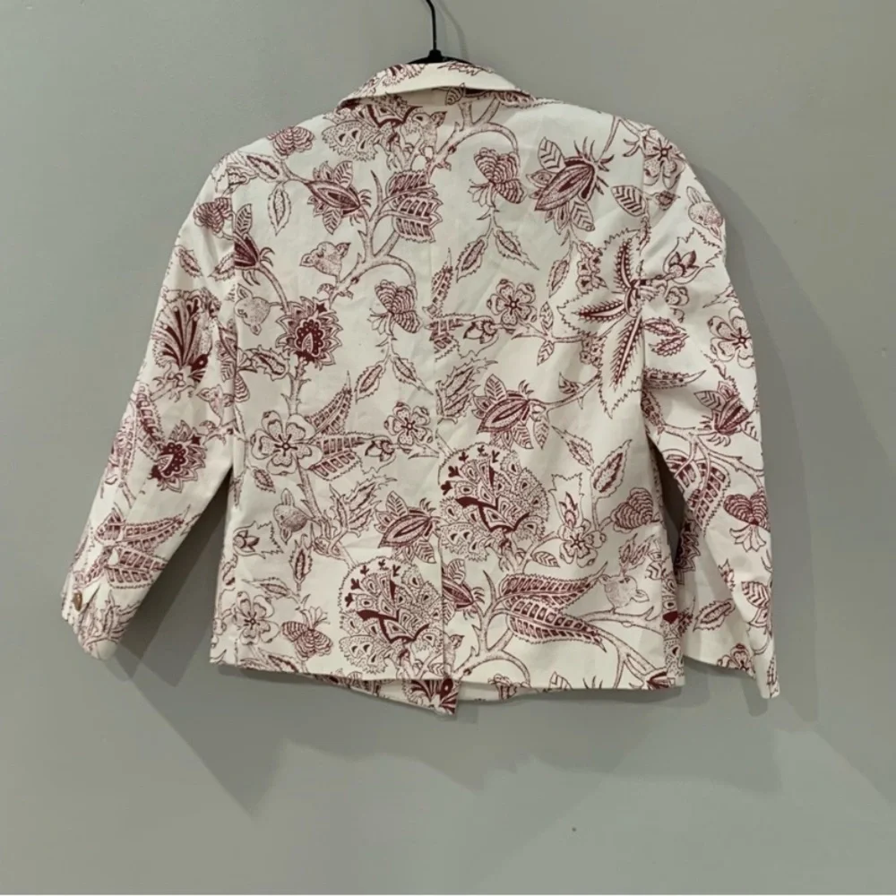 ✅ Isabel Marant Jacket Lisa Paisley Cropped Double Breasted in Purple White